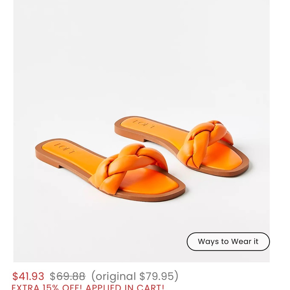 Orange loft slides sandals